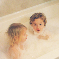 kids in the bath